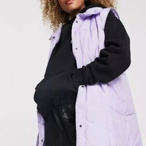 Native Youth Oversized Longline Gilet Vest, Color: Purple, Size: XXS